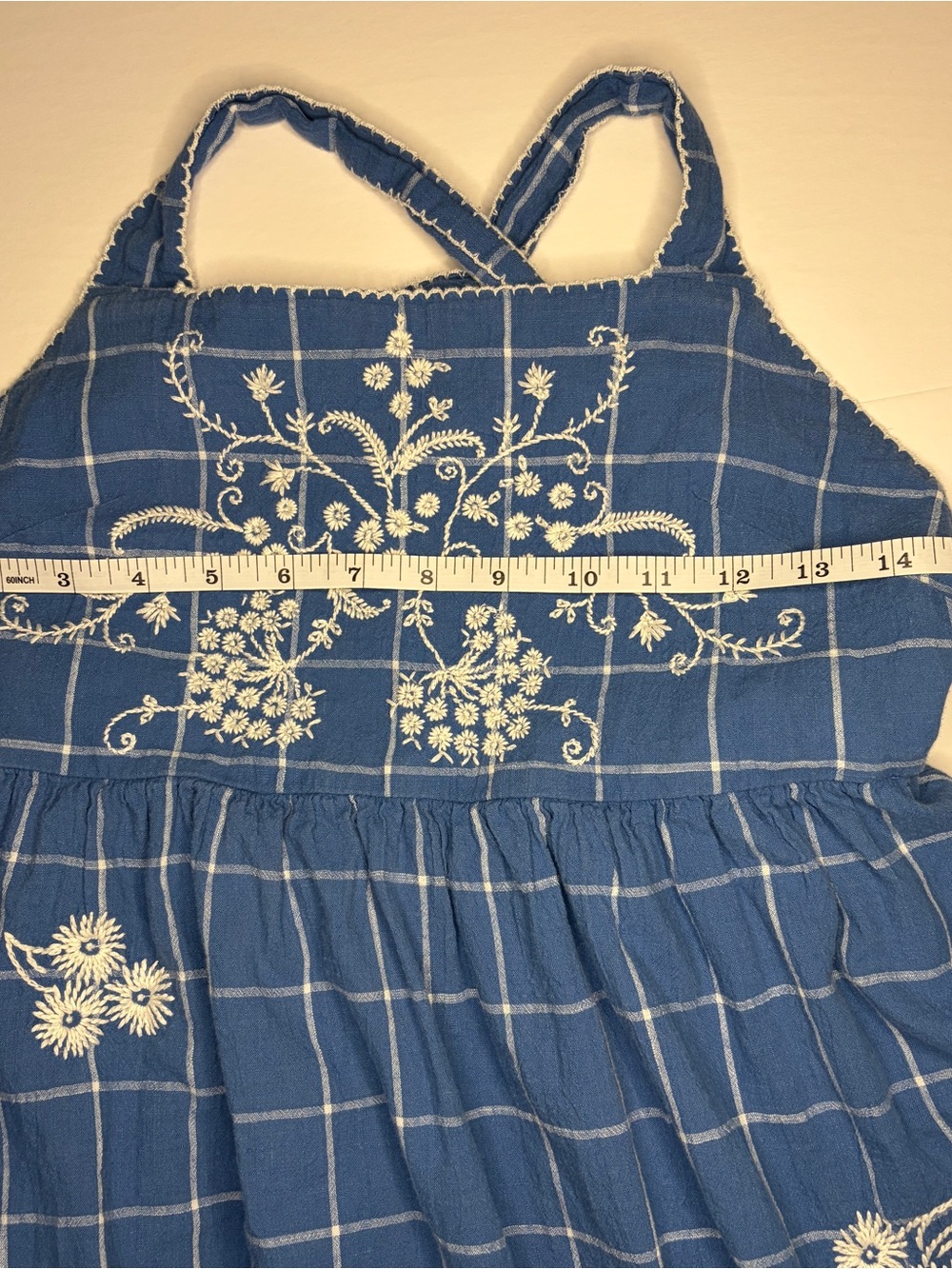 Madewell Embroidered Cicely Tiered Midi Dress in Plaid - Picture 14 of 14